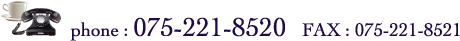 tel:075-221-8520 FAX:075-221-8521